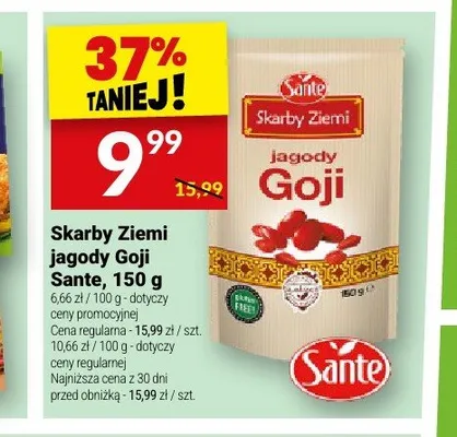 Skarby Ziemi jagody Goji Sante promocja w Twój Market