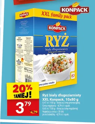 Ryż biały długoziarnisty XXL Konpack promocja w Twój Market