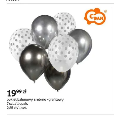 Bukiet balonowy srebrno-grafitowy GoDan promocja w Empik
