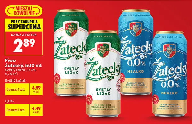 Piwo bezalkoholowe Žatecký promocja w Biedronka