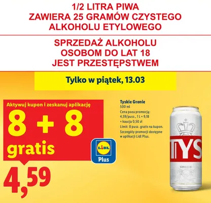 Piwo Gronie Tyskie promocja w Lidl
