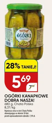 Ogórki kanapkowe Dobra Nasza! promocja w Chata Polska