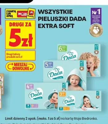 Pieluszki Dada Extra Soft promocja w Biedronka