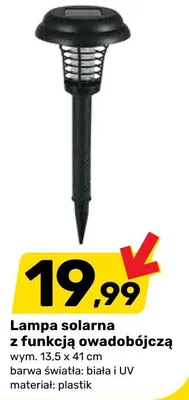 Lampa solarna z funkcją owadobójczą 13,5x41cm barwa światła biała i UV promocja w Bricomarche