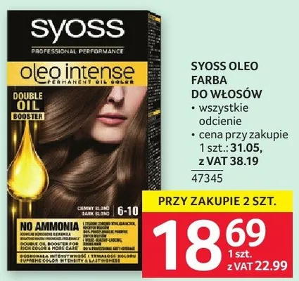 Farba do włosów Syoss Oleo Intense promocja w Selgros