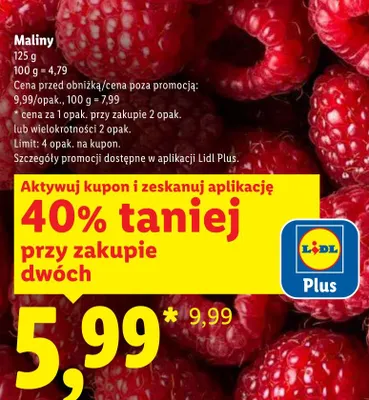 Maliny promocja w Lidl