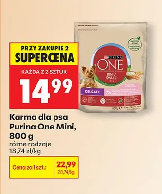Karma dla psa Purina One Mini Delicate promocja w Biedronka