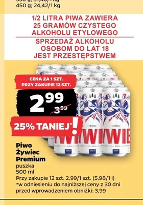 Piwo Żywiec Premium promocja w Netto