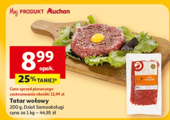 Tatar wołowy promocja w Auchan