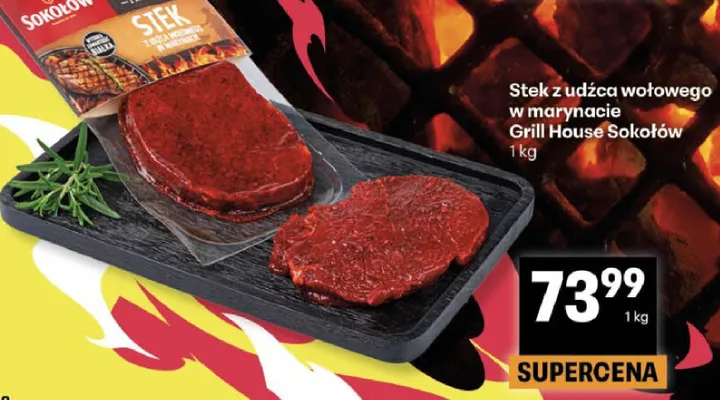Stek z udźca wołowego w marynacie Grill House Sokołów promocja w Delikatesy Centrum