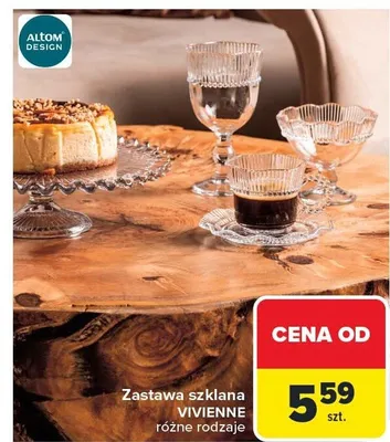 Zastawa szklana VIVIENNE różne rodzaje promocja w Carrefour