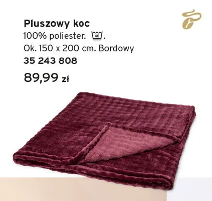 Pluszowy koc 150x200 cm promocja w Tchibo