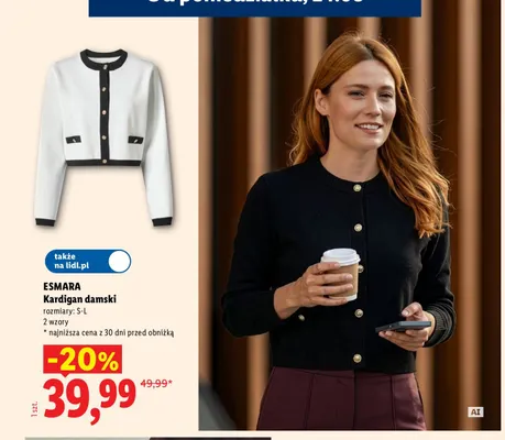 Kardigan damski Esmara promocja w Lidl