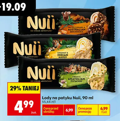 Lody na patyku Nuii Cream & Anatolian Pistachio promocja w Biedronka