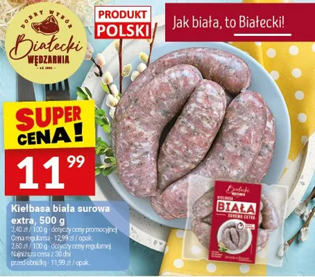 Kiełbasa biała surowa extra promocja w Twój Market