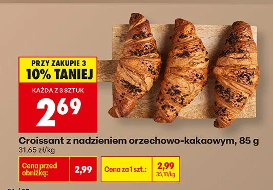 Croissant z nadzieniem orzechowo-kakaowym promocja w Biedronka