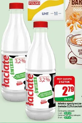 Mleko spożywcze świeże 3,2% Łaciate promocja w Dino