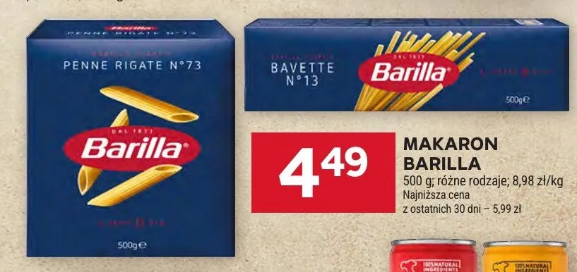 Makaron Barilla Penne Rigate promocja w Stokrotka