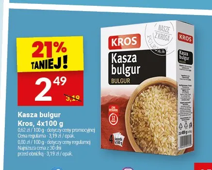 Kasza bulgur Kros promocja w Twój Market