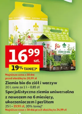 Ziemia bio do ziół i warzyw promocja w Auchan
