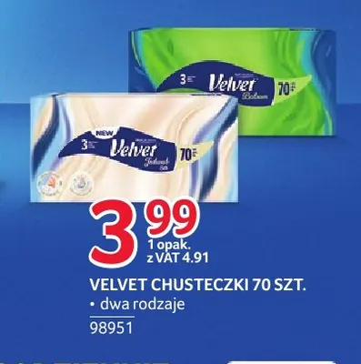 Velvet chusteczki promocja w Selgros