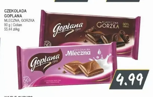 Czekolada gorzka Goplana promocja w Słoneczko