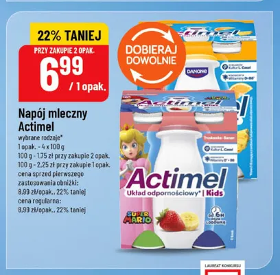 Napój mleczny Actimel 4-pak 100 g promocja w POLOmarket