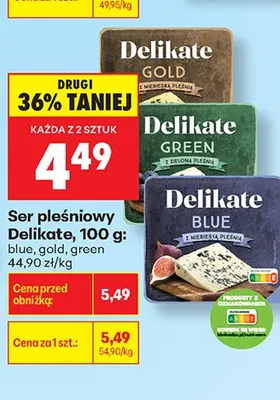 Ser pleśniowy Gold z niebieską pleśnią Delikate promocja w Biedronka
