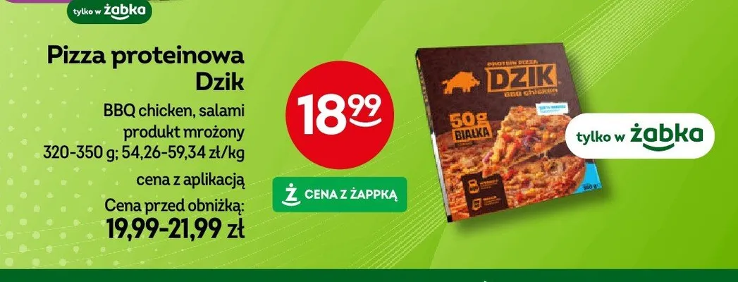 Pizza proteinowa Dzik BBQ chicken promocja w Żabka