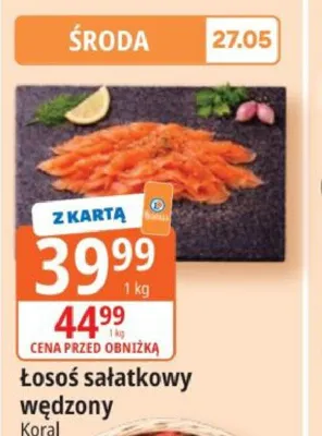 Łosoś sałatkowy wędzony Koral promocja w Leclerc