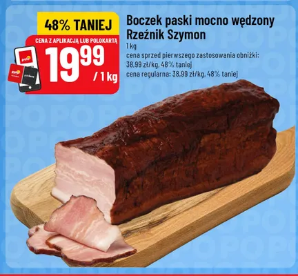 Boczek paski mocno wędzony Rzeźnik Szymon promocja w POLOmarket