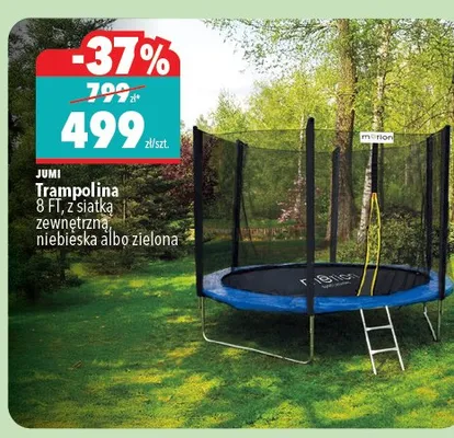 Trampolina JUMI 8 FT z siatką zewnętrzną niebieska promocja w Biedronka Home
