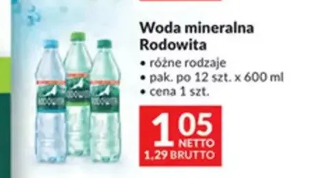 Woda mineralna Rodowita 12-pak promocja w Makro
