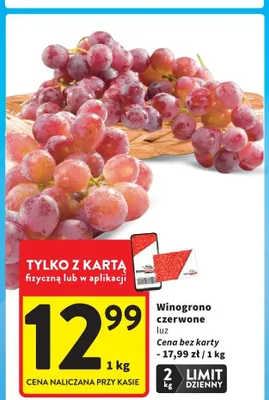 Winogrono czerwone luz promocja w Intermarche