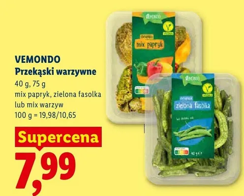 Przekąski warzywne Vemondo zielona fasolka promocja w Lidl