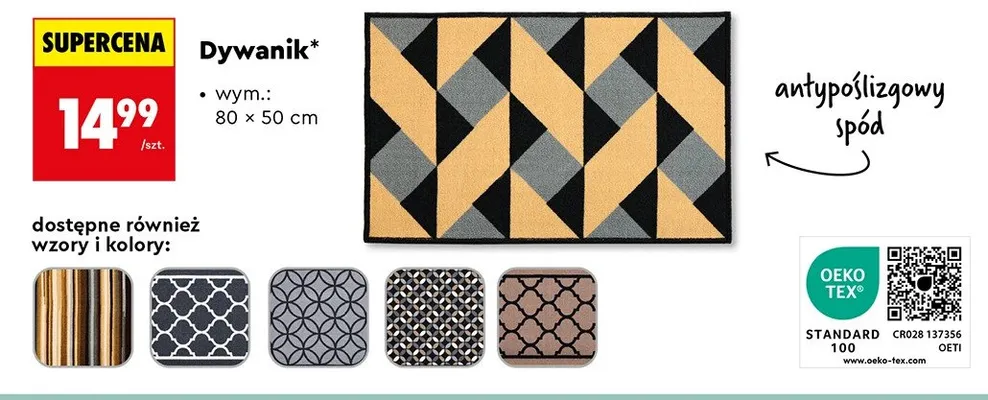 Dywanik 80x50 cm promocja w Biedronka
