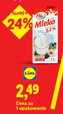Mleko UHT 3,2% Pilos promocja w Lidl