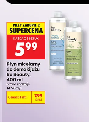 Płyn micelarny do demakijażu Be Beauty Natural promocja w Biedronka