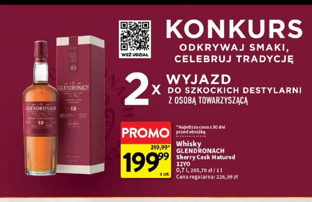 Whisky Glendronach Sherry Cask Matured 12YO promocja w Intermarche