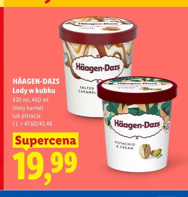 Lody w kubku pistacja Häagen-Dazs promocja w Lidl