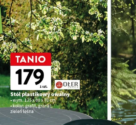 Stół plastikowy owalny promocja w Intermarche