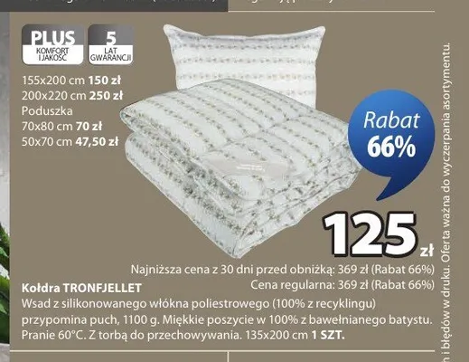 Kołdra TRONFJELLET 135x200 cm promocja w Jysk
