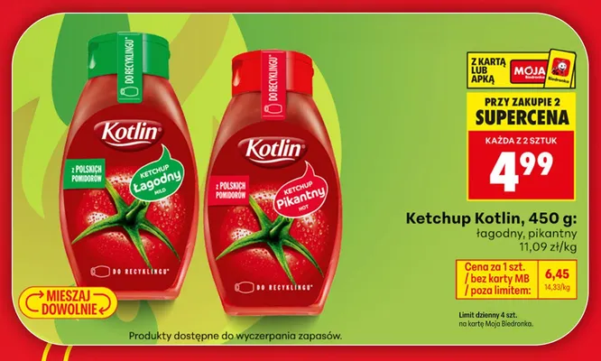 Ketchup łagodny Kotlin promocja w Biedronka