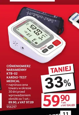 Ciśnieniomierz naramienny KTB-02 Kardio-Test Medical promocja w Selgros