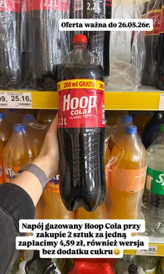 Napój gazowany Hoop Cola promocja w Dino