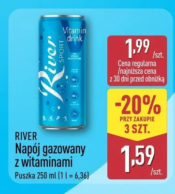 Napój gazowany z witaminami River Vitamin Drink promocja w Aldi