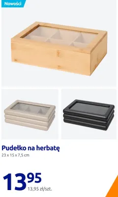 Pudełko na herbatę 23x15x7,5 cm promocja w Action