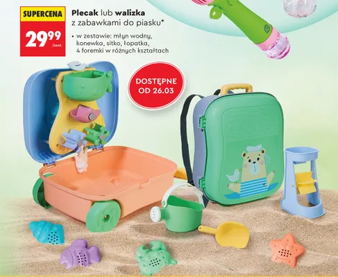 Plecak z zabawkami do piasku promocja w Biedronka