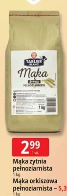 Mąka orkiszowa pełnoziarnista Tablier Blanc promocja w Leclerc