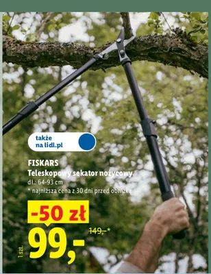 Teleskopowy sekator nożycowy Fiskars promocja w Lidl
